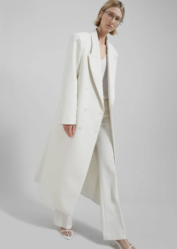 Jane Long Coat - White