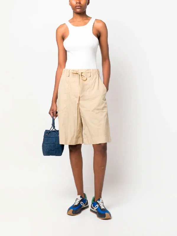 Knee-length drawstring shorts