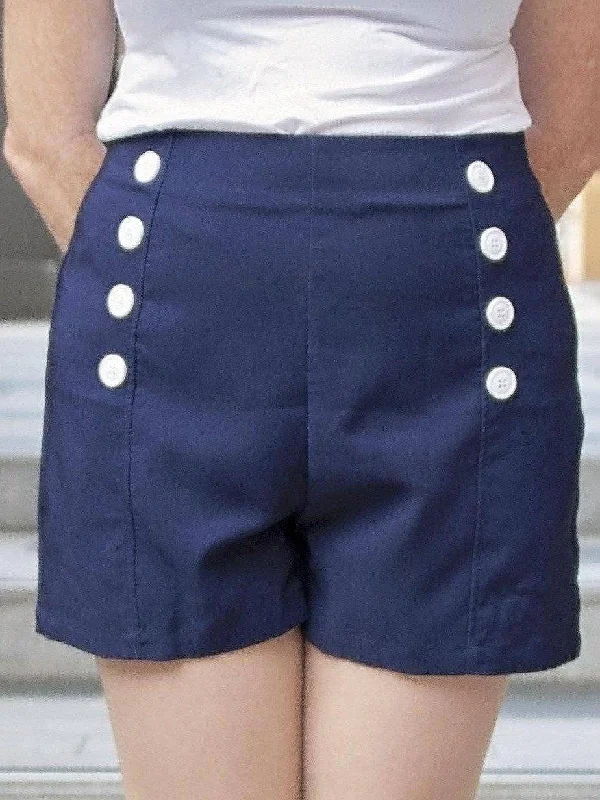 Pin Up Shorts- Nautical Navy