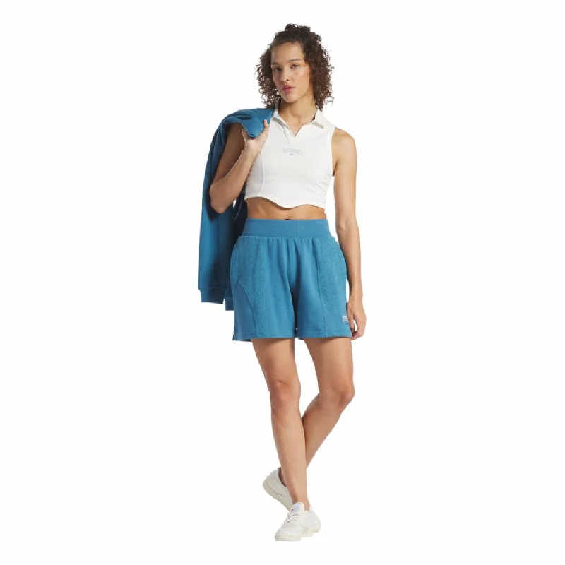 Reebok Apparel Women Reebok Classics Varsity High-Rise Rib Shorts STEBLU