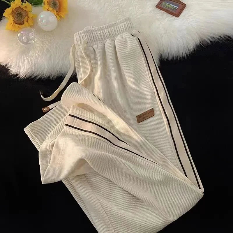 Fall Striped Corduroy Sweatpants