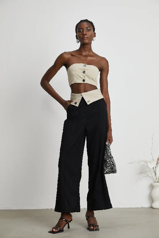 Savage-crop top & trousers matching set