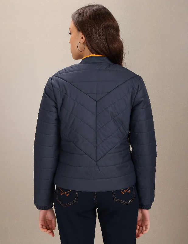 Stand Collar Solid Padded Jacket