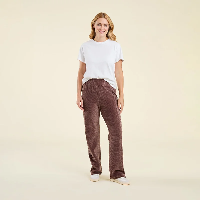 Textured Wide Leg Pant | Coffee