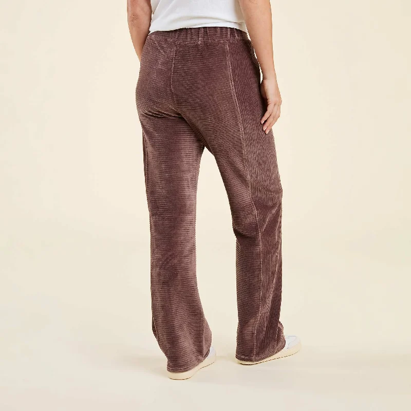 Textured Wide Leg Pant | Coffee