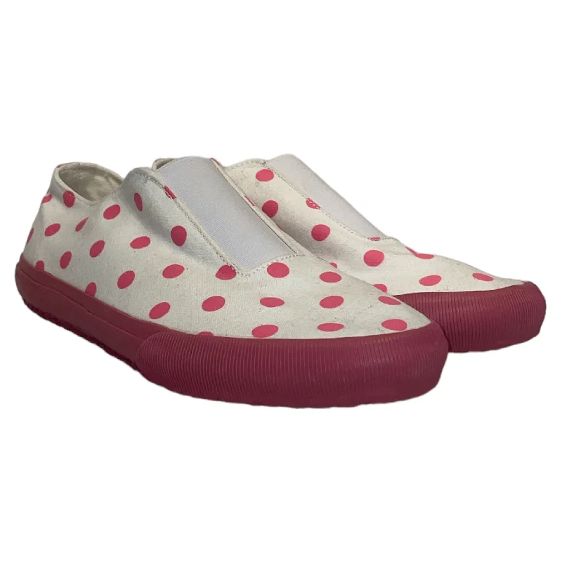 COMME des GARCONS/Deck Shoes/EU 40/Polka dot/Cotton/WHT/pink polkadot slip on