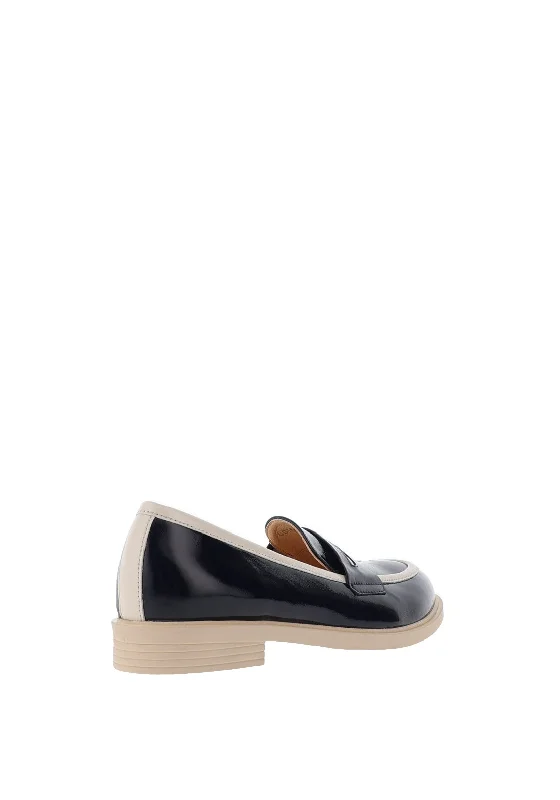 Bioeco by Arka Monochrome Patent Loafers, Navy & White