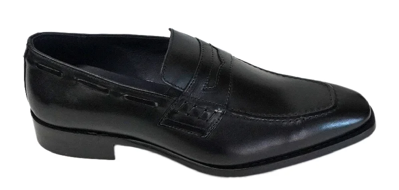 Duca Black Italian Penny Loafer