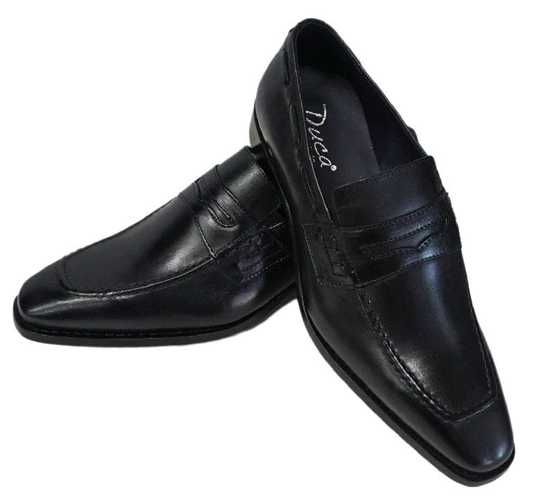 Duca Black Italian Penny Loafer