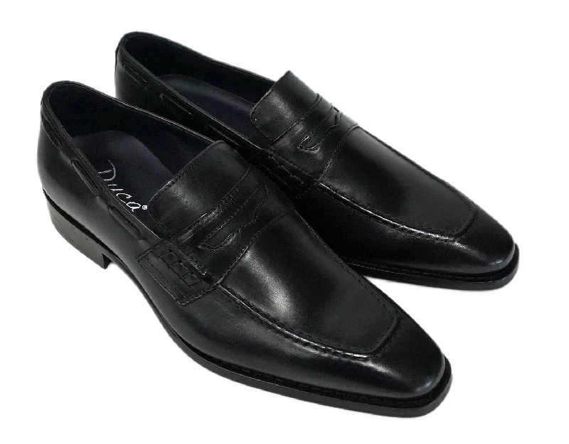 Duca Black Italian Penny Loafer