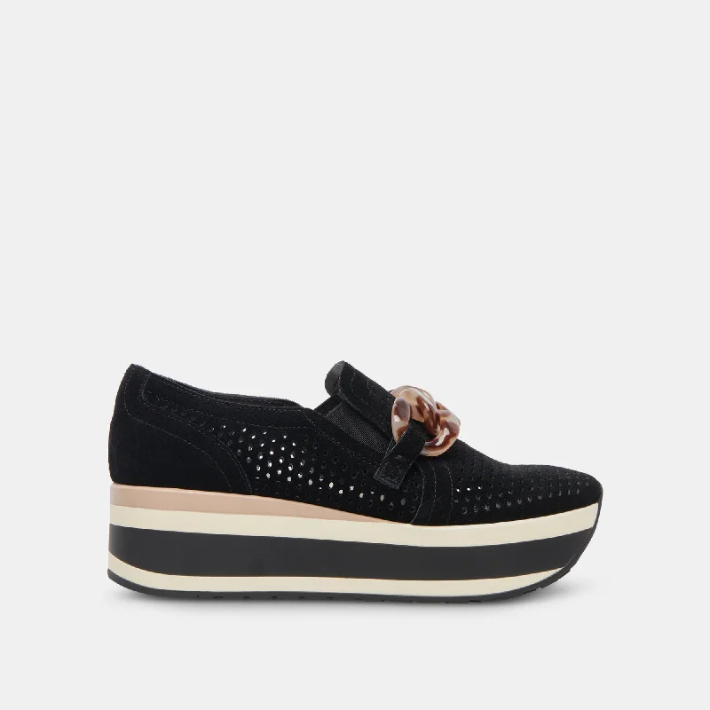 JHENEE PERFORATED SNEAKERS ONYX SUEDE