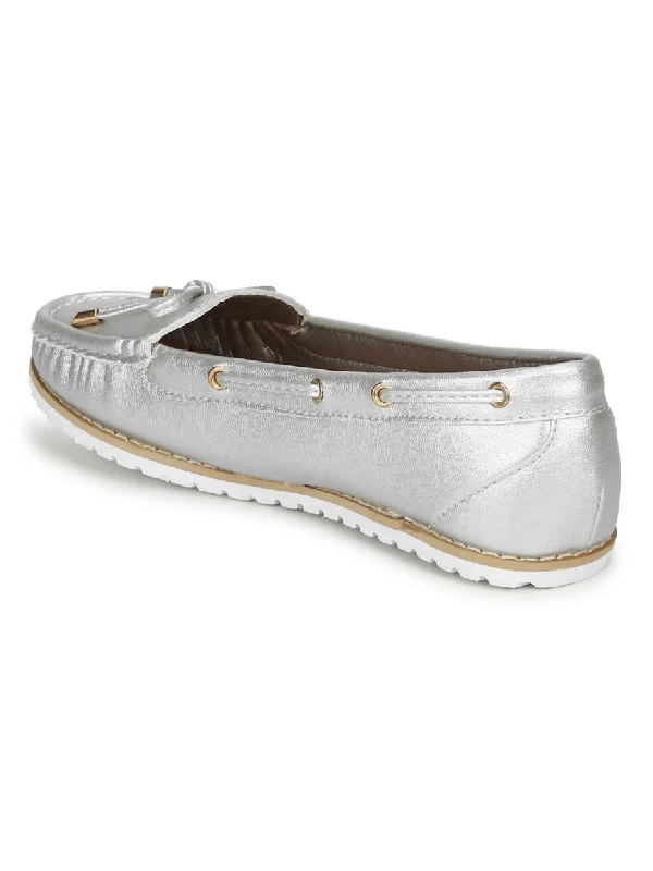 Silver PU Flat Belly Shoes