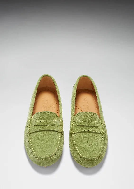 Women's Penny Driving Loafers, olive green