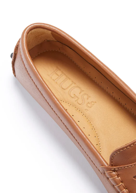 Women's Penny Driving Loafers, tan leather