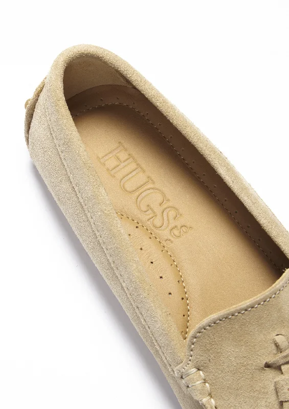 Women's Tasselled Driving Loafers, taupe suede