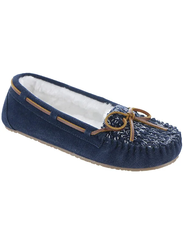 Lodge Trapper Womens Suede Faux Fur Moccasins