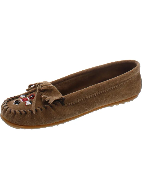 Thunderbird II Womens Suede Beaded Moccasins