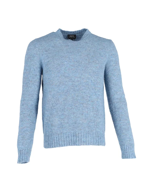 Upgrade your look with stylish, affordable men’s clothing.  A.P.C. Alpaca-Blend Lucas Sweater in Blue Wool