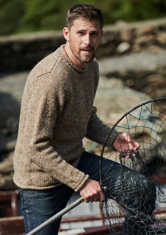 Exclusive offers on the latest clothing styles for men .  Raheen Tweed Roll Neck Mens Sweater | Oatmeal