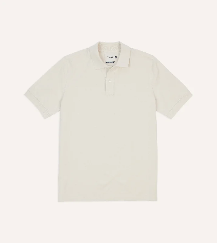 Get the latest styles in clothing – Shop now for unbeatable deals.  Ecru Piqué Cotton Polo Shirt