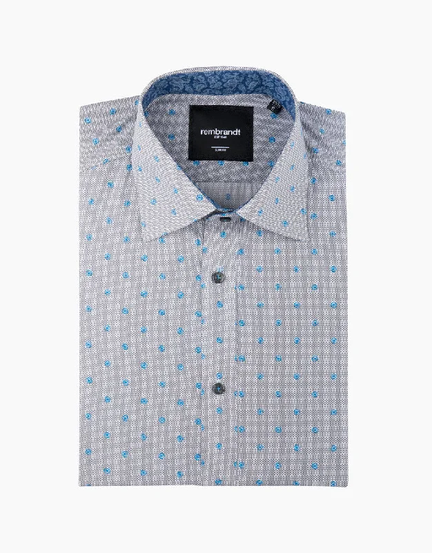 Shop affordable clothing for all occasions –  Barbican Blue & Black Geometric Shirt