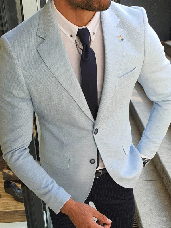 Shop exclusive offers on men’sapparel   Bellingham Sky Blue Slim Fit Blazer