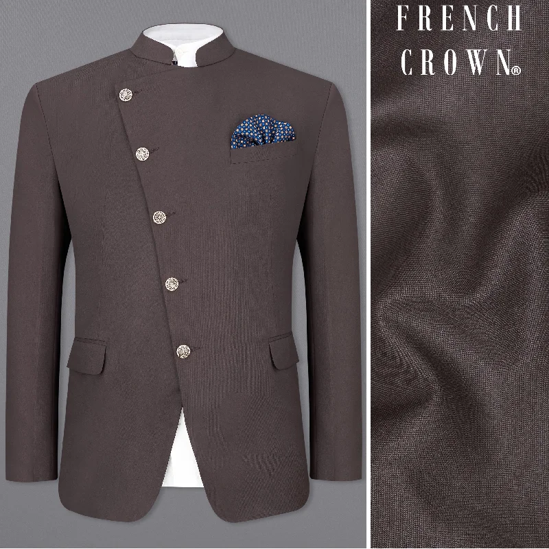 Flash discounts – men’s clothing essentials for less.  Coffee Brown Cross Placket Bandhgala Blazer
