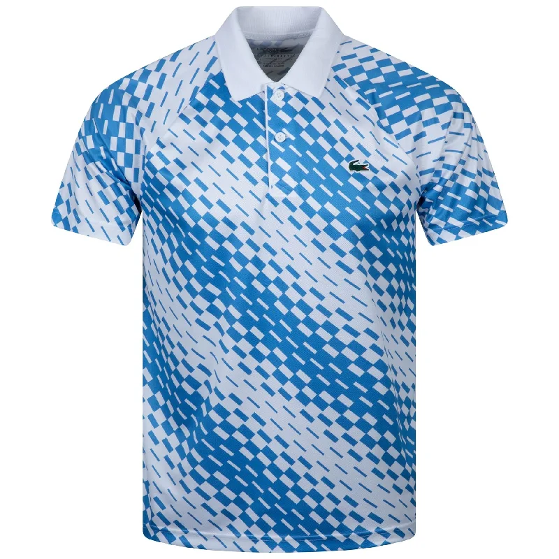 Shop men’s fashion at discount prices and save up to 70%!  Novak Print Polo Shirt White/Blue - SS23