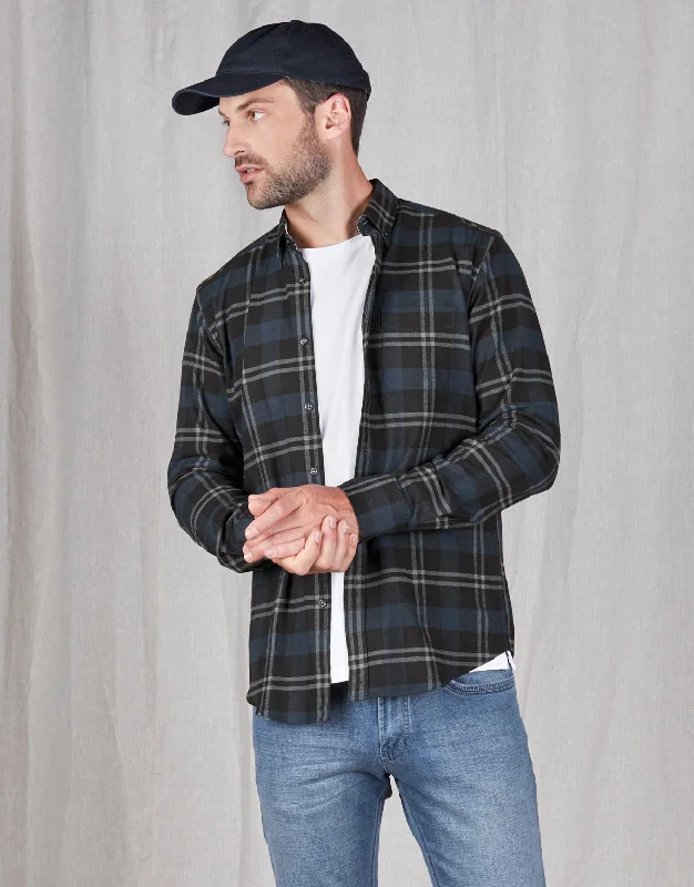 Get fresh fashion for less – Shop trendy clothing at discounted prices.  Ohope Blue & Black Check Flannel Shirt