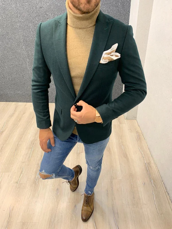 Shop stylish and affordable clothes –   Sabeeqa Green Slim Fit Blazer