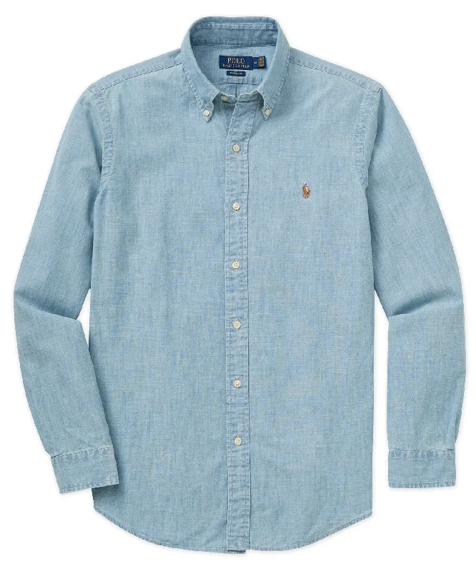 Upgrade your look with stylish, affordable men’s clothing.  Polo Ralph Lauren Long Sleeve Chambray Sport Shirt
