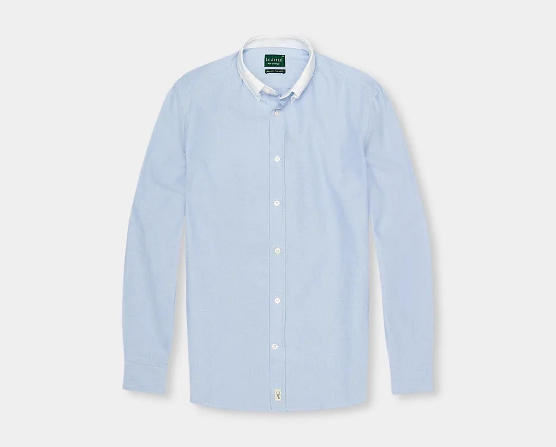 Time to upgrade your wardrobe – shop men’s fashion on sale. 'Le Original' Blue Contrast Collar Oxford Shirt Time to upgrade your wardrobe – shop men’s fashion on sale. 'Le Original' Blue Contrast Collar Oxford Shirt