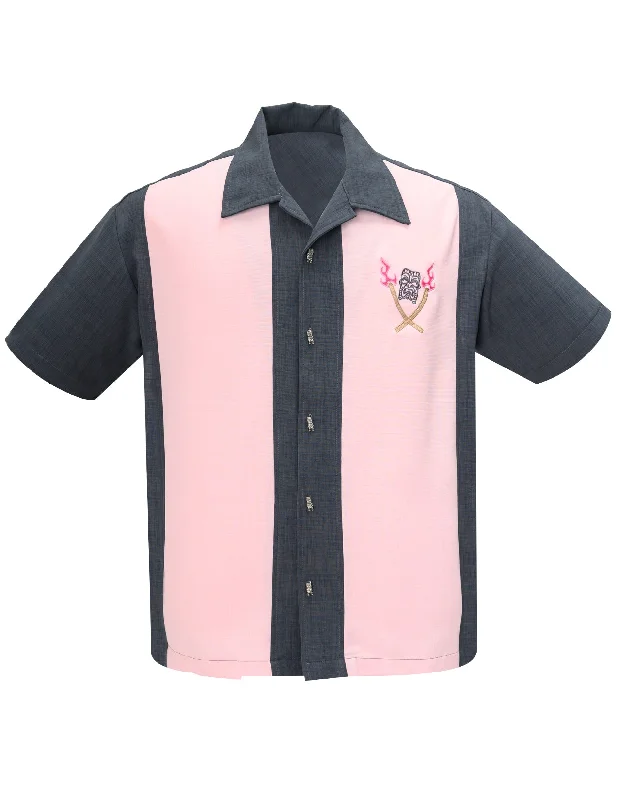 Refresh your wardrobe with the best deals on men's fashion. Tropical Itch Bowling Shirt in Charcoal/Pink Refresh your wardrobe with the best deals on men's fashion. Tropical Itch Bowling Shirt in Charcoal/Pink