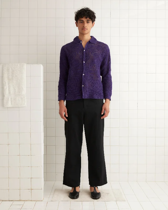 Flash sale: Save big on men's clothing this weekend!  Crochet Overshirt - Purple