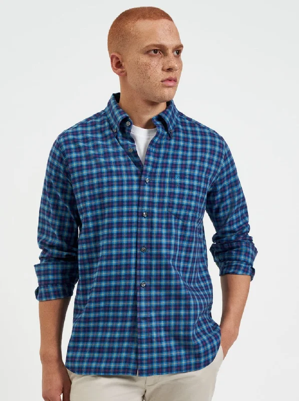 Big discounts – don’t miss out!  House Tartan Twill Shirt - Navy