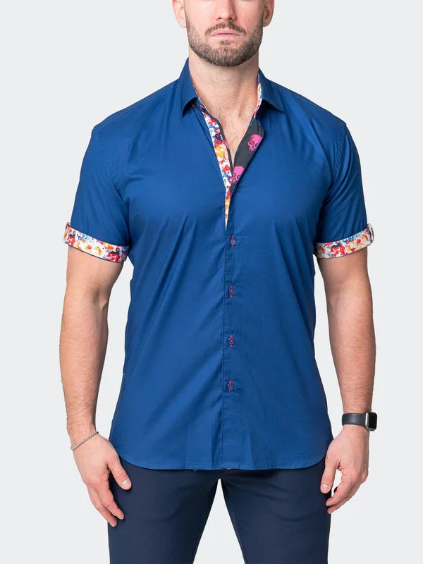Shop the latest trends in men's clothing at unbeatable prices. Maceoo Stretch Short-Sleeve Shirt | Galileo Shiny Blue Shop the latest trends in men's clothing at unbeatable prices. Maceoo Stretch Short-Sleeve Shirt | Galileo Shiny Blue