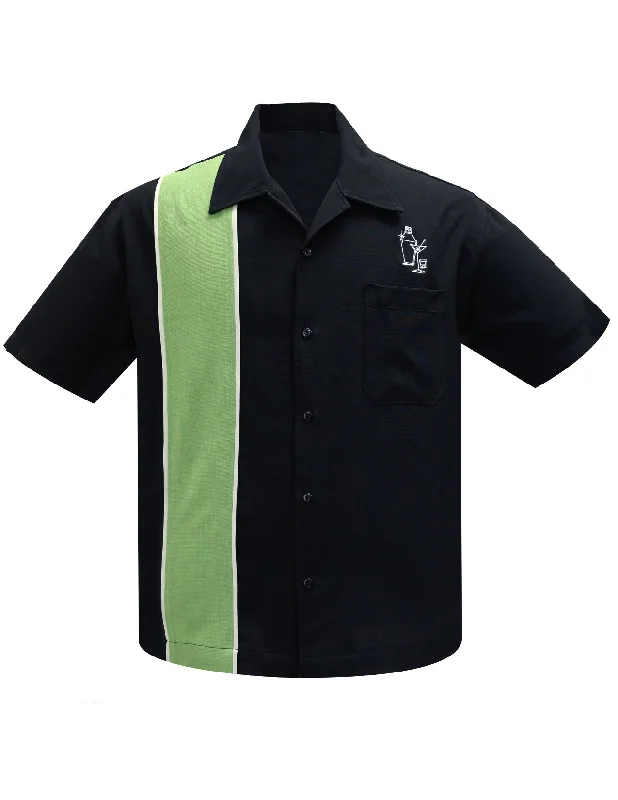 Get fresh fashion for less – Shop trendy clothing at discounted prices.  Palm Springs Cocktail Bowling Shirt in Black/Apple/Stone