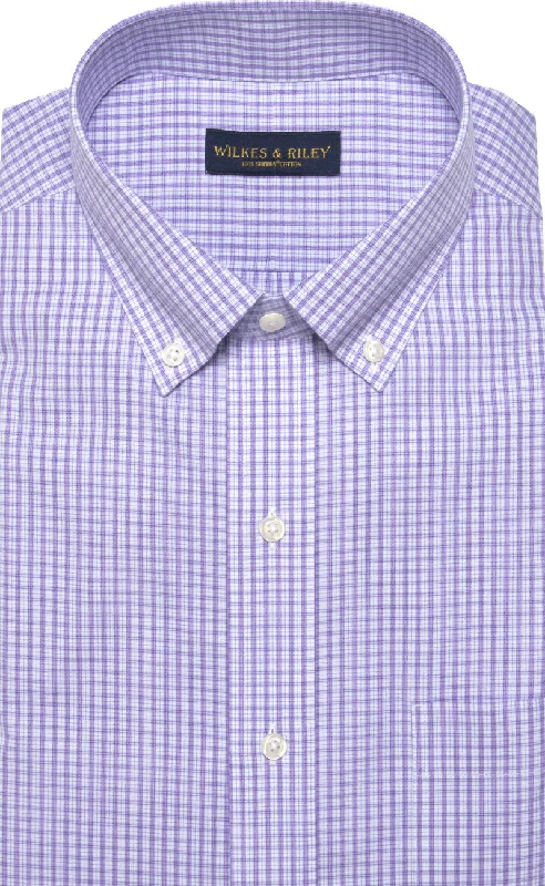 Men’s fashion just got more affordable – shop now!  Tailored Fit Purple Plaid Button-Down Collar Supima® Cotton Non-Iron Broadcloth Dress Shirt